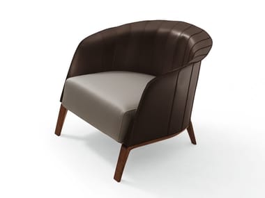 AURA - Leather armchair with armrests (Request Info).