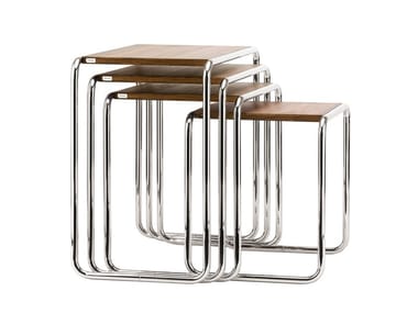 B 9 Thonet Pure Materials - Steel and wood side table (Request Info).