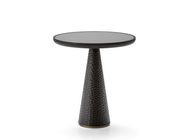 DUO - Round wood and glass coffee table (Request Info).