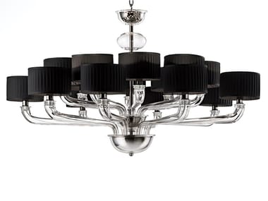 BABYLON - Chandelier with pleated fabric lampshades (Request Info).