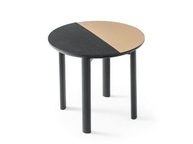 BAM - Round wood veneer coffee table (Request Info).