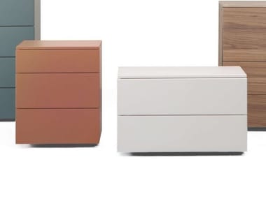 FLORENS - Wooden bedside table with drawers (Request Info).