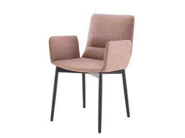 BENDCHAIR - Upholstered fabric chair with removable cover with armrests (Request Info).
