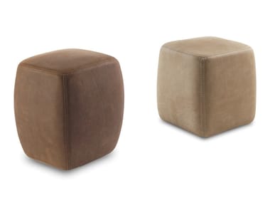 BETTY - Low upholstered leather stool (Request Info).
