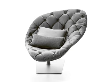 BOHEMIAN - Tufted swivel fabric easy chair (Request Info).