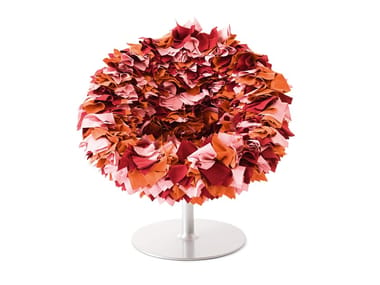 BOUQUET - Swivel fabric armchair with removable cover (Request Info).