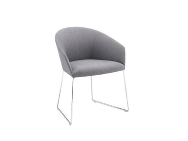 BRANDY SO2993 - Sled base upholstered chair with armrests (Request Info).