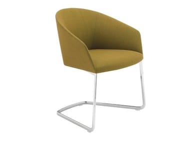 BRANDY SO2995 - Cantilever upholstered chair with armrests (Request Info).