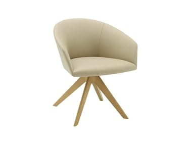 BRANDY SO2997 - Upholstered trestle-based chair with armrests (Request Info).