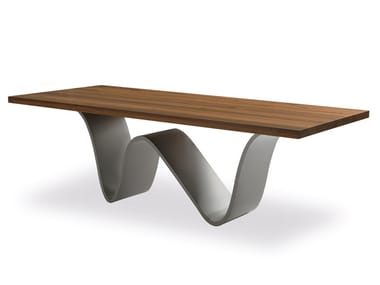BREE E ONDA - Rectangular table with solid wood top and iron base (Request Info).