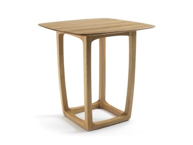 BUNGALOW BAR TABLE WOOD - Square solid wood high table (Request Info).