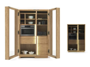 CAMBUSA COOK GLASS/JUMBO - Multifunctional storage unit in blockboard and solid wood (Request Info).
