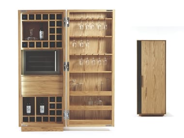 CAMBUSA WINE SMALL/JUMBO - Multifunctional storage unit in blockboard and solid wood (Request Info).