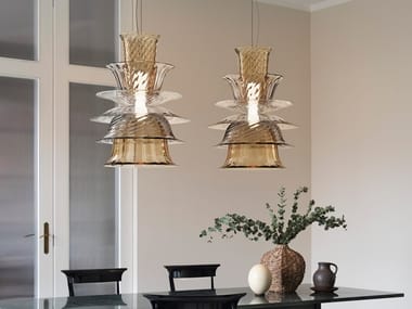 CAMPANULA - Venetian crystal pendant lamp (Request Info).