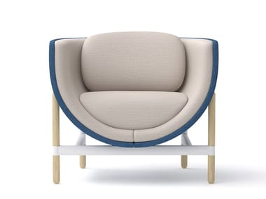 CAPSULE LOUNGE - Fabric armchair with armrests (Request Info).