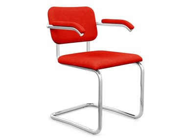 Cheska - Cantilever Upholstered Fabric Chair with Armrest (Quote inquiry).