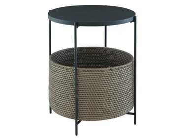 CESTINO - Round steel and wood coffee table with storage space (Request Info).