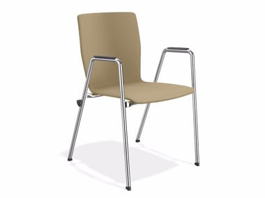 INTERLINK - Stackable fabric training chair with armrests (Request Info).
