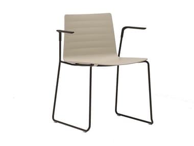 FLEX Outdoor SO1323 - Sled base Polymer garden chair with armrests (Request Info).