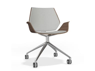 CENTURO VI - Swivel trestle-based chair with castors (Request Info).