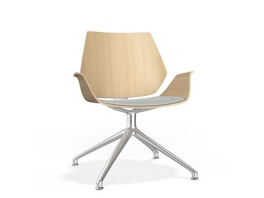 CENTURO IV LOUNGE - Swivel upholstered trestle-based chair (Request Info).