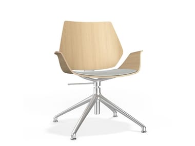 CENTURO IV - Swivel upholstered height-adjustable wooden chair (Request Info).