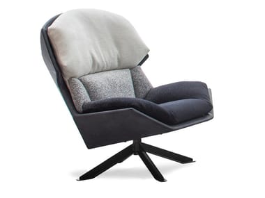 CLARISSA - Swivel fabric armchair (Request Info).