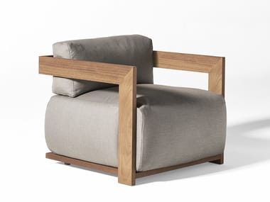 CLAUD OPEN AIR - Technical fabric garden armchair with armrests (Request Info).