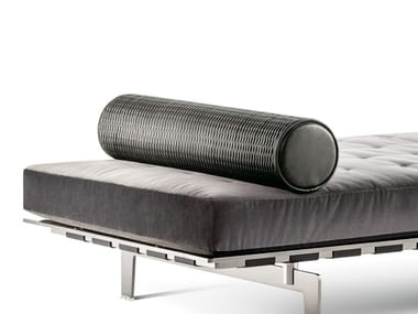 CLAYTON - Roll leather cushion (Request Info).