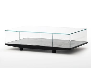 COLLECTOR - Rectangular crystal coffee table with storage space (Request Info).
