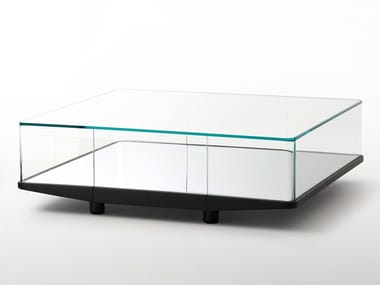 COLLECTOR - Square crystal coffee table with storage space (Request Info).