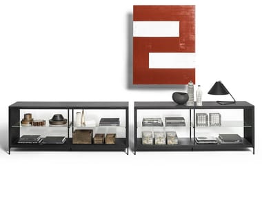 COMBI SIDEBOARD - Structure in wood and glass with integrated lighting (Request Info).