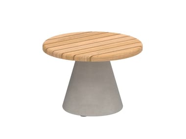 CONIX - Round teak garden side table (Request Info).
