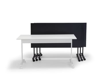 CONNECT TRAINING - Folding rectangular wooden office desk with casters (Request Info).