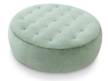COOKIE - Round fabric pouf with castors (Request Info).