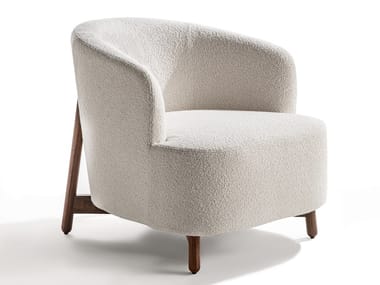 COPINE - Fabric armchair and canaletta walnut base (Request Info).