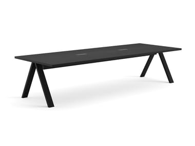 CROSS - Wooden meeting table with cable management (Request Info).