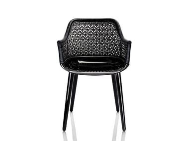 CYBORG ELEGANT - Woven wicker chair with armrests (Request Info).