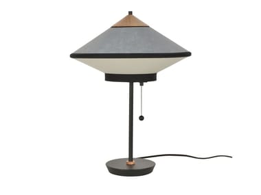CYMBAL - LED direct-indirect light linen bedside lamp with fixed arm (Request Info).