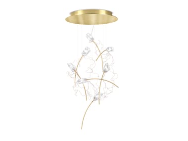 TULIP ROUND - LED pendant lamp in brass and Lentiflex (Request Info).