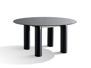 DAEN 36 - Round table with glass and porcelain stoneware top (Request Info).