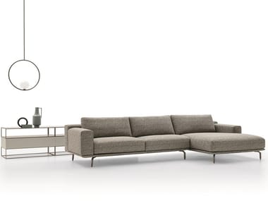 DALTON LOW - 3 seater fabric sofa with chaise longue (Request Info).