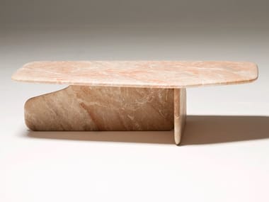 DOLMEN - Rectangular Fior di Pesco Carnico marble coffee table (Request Info).