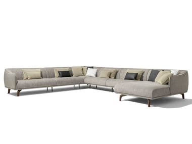 DRIVE - Corner fabric sofa with chaise longue (Request Info).