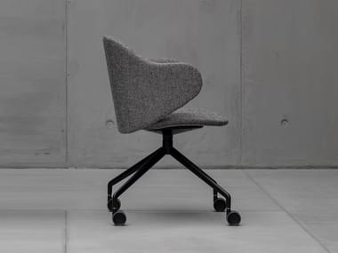 DUA - Swivel fabric chair with castors (Request Info).
