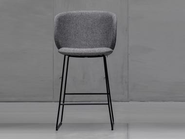DUA - High sled base fabric stool with back (Request Info).