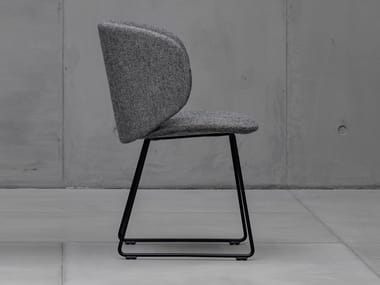 DUA - Sled base upholstered fabric chair (Request Info).