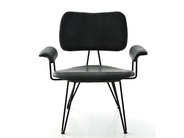 OVERDYED - Upholstered multi-layer wood easy chair with armrests (Request Info).