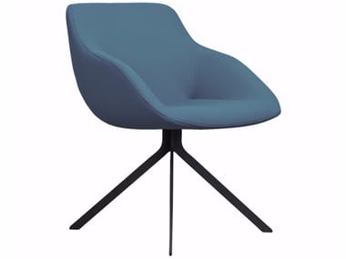 BLUE - Upholstered trestle-based fabric chair (Request Info).