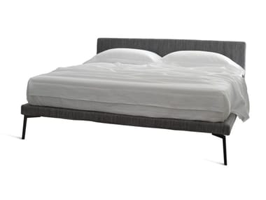 EBRIDI TESSILE MID-CENTURY - Fabric double bed with upholstered headboard (Request Info).